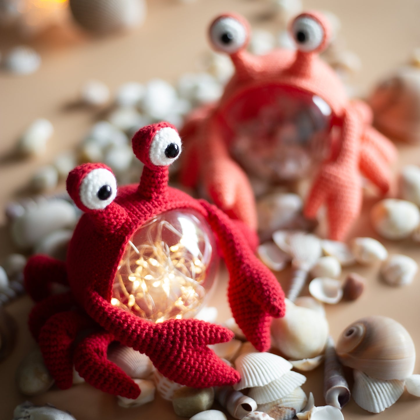 Amigurumi crochet Crab. PDF Pattern for crocheting an original sea creature