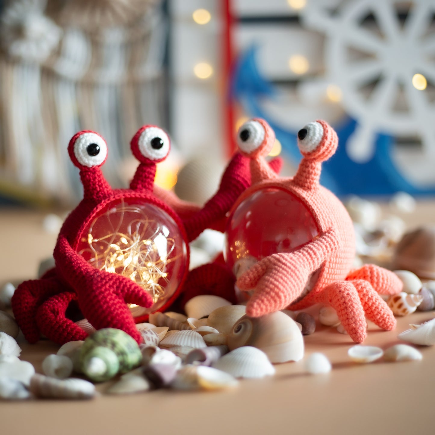 Amigurumi crochet Crab. PDF Pattern for crocheting an original sea creature