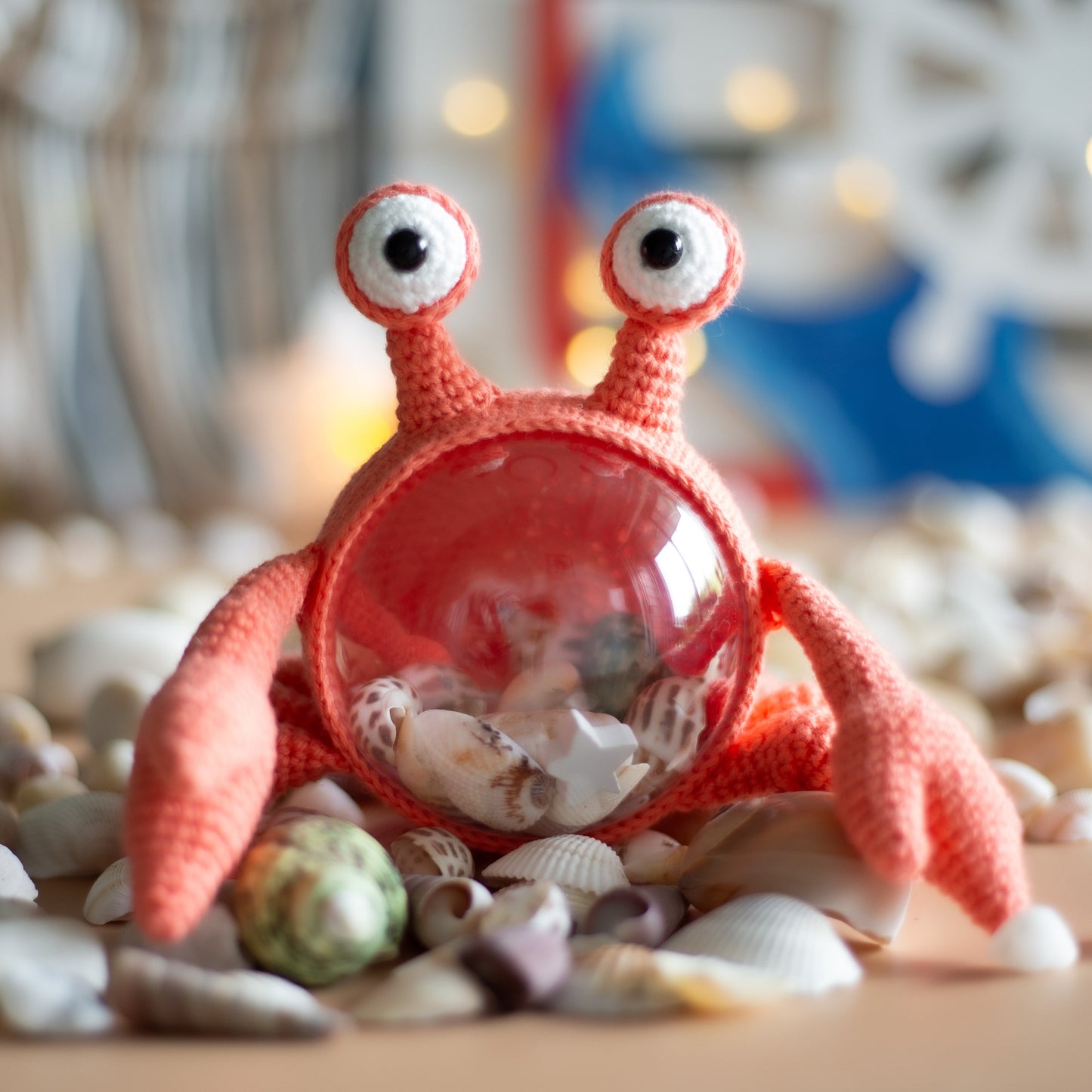Amigurumi crochet Crab. PDF Pattern for crocheting an original sea creature