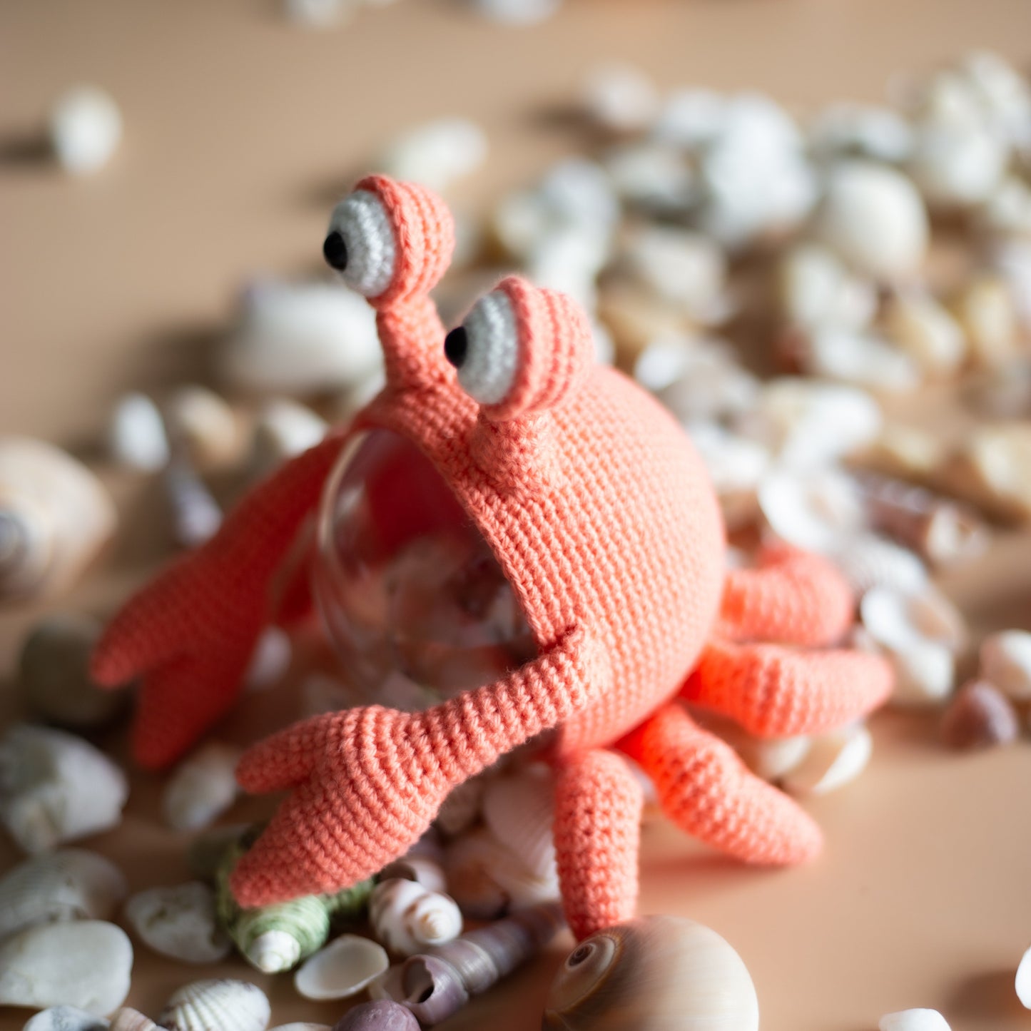 Amigurumi crochet Crab. PDF Pattern for crocheting an original sea creature