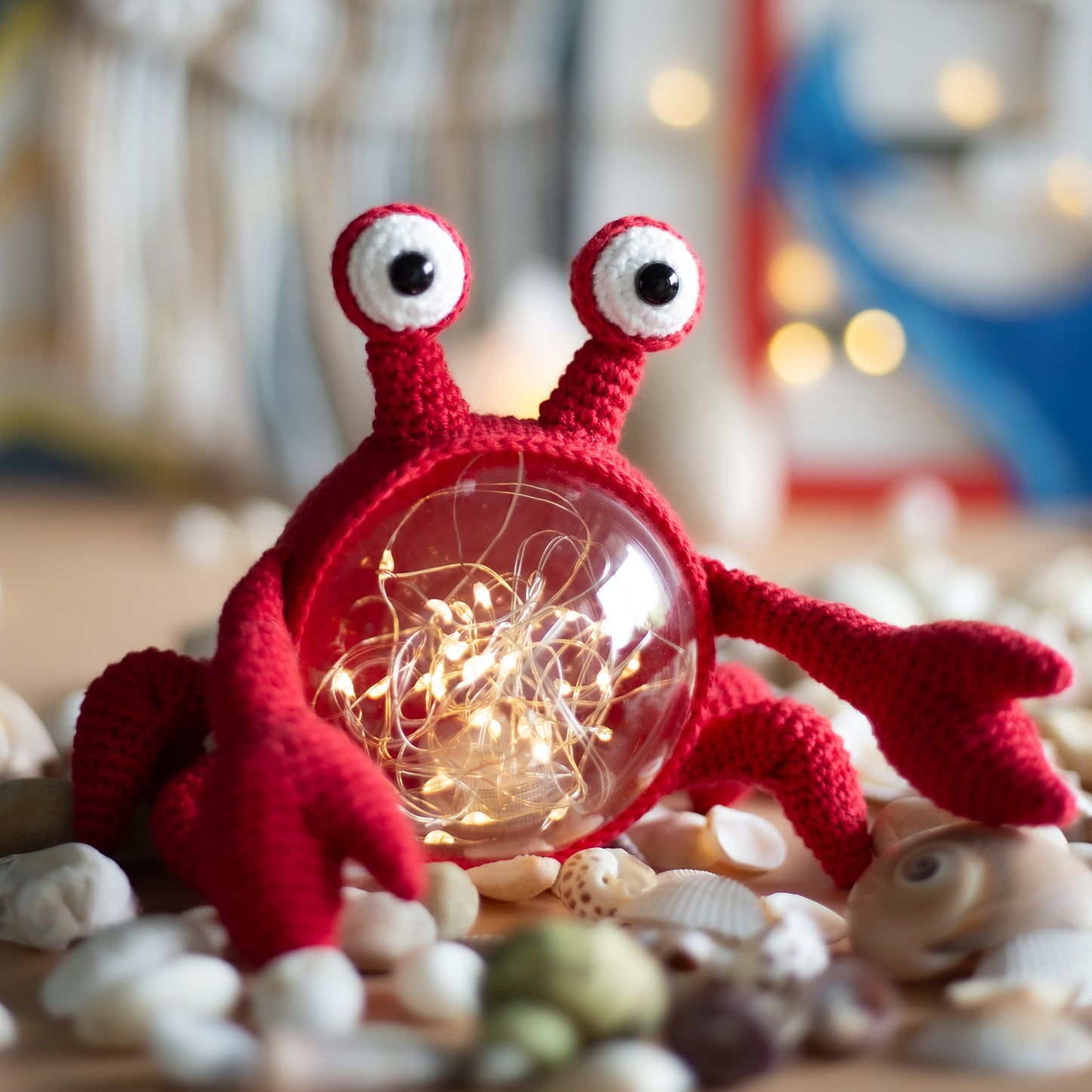 Amigurumi crochet Crab. PDF Pattern for crocheting an original sea creature