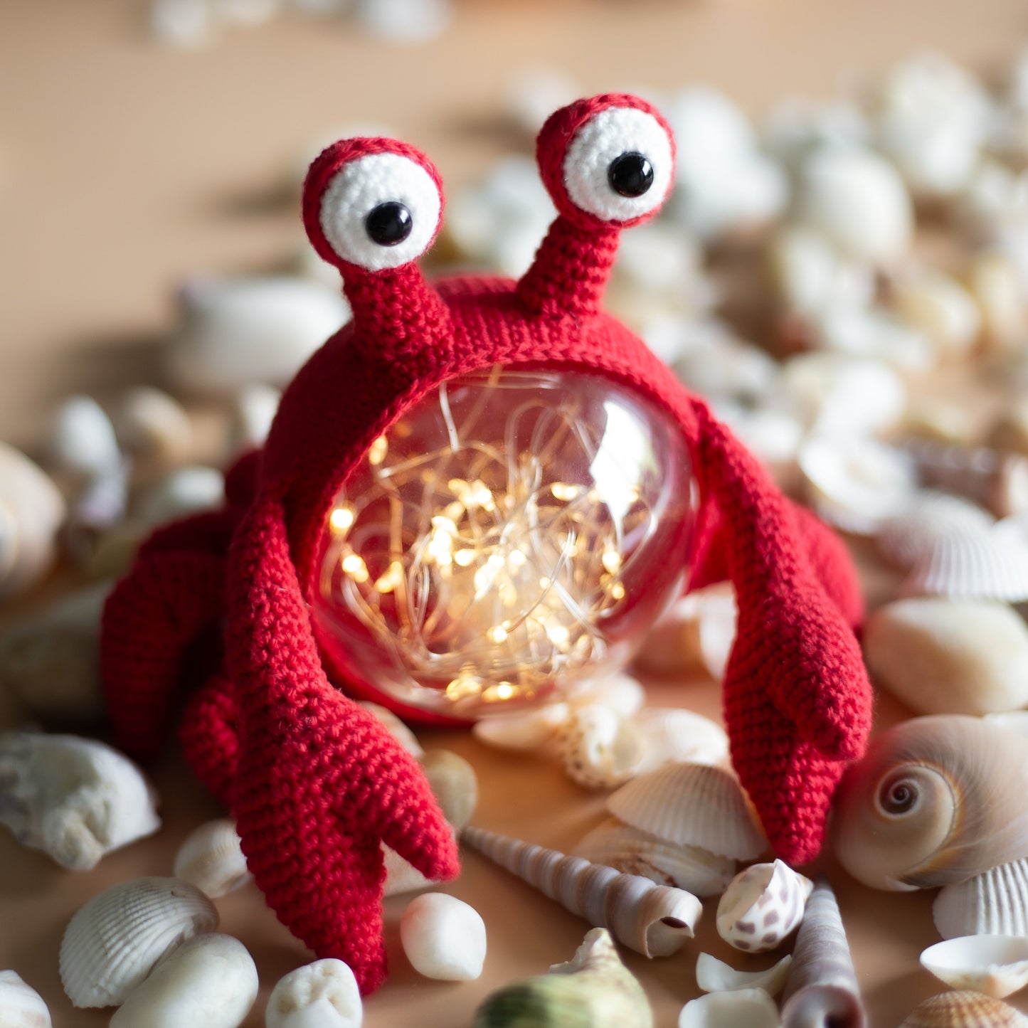 Amigurumi crochet Crab. PDF Pattern for crocheting an original sea creature