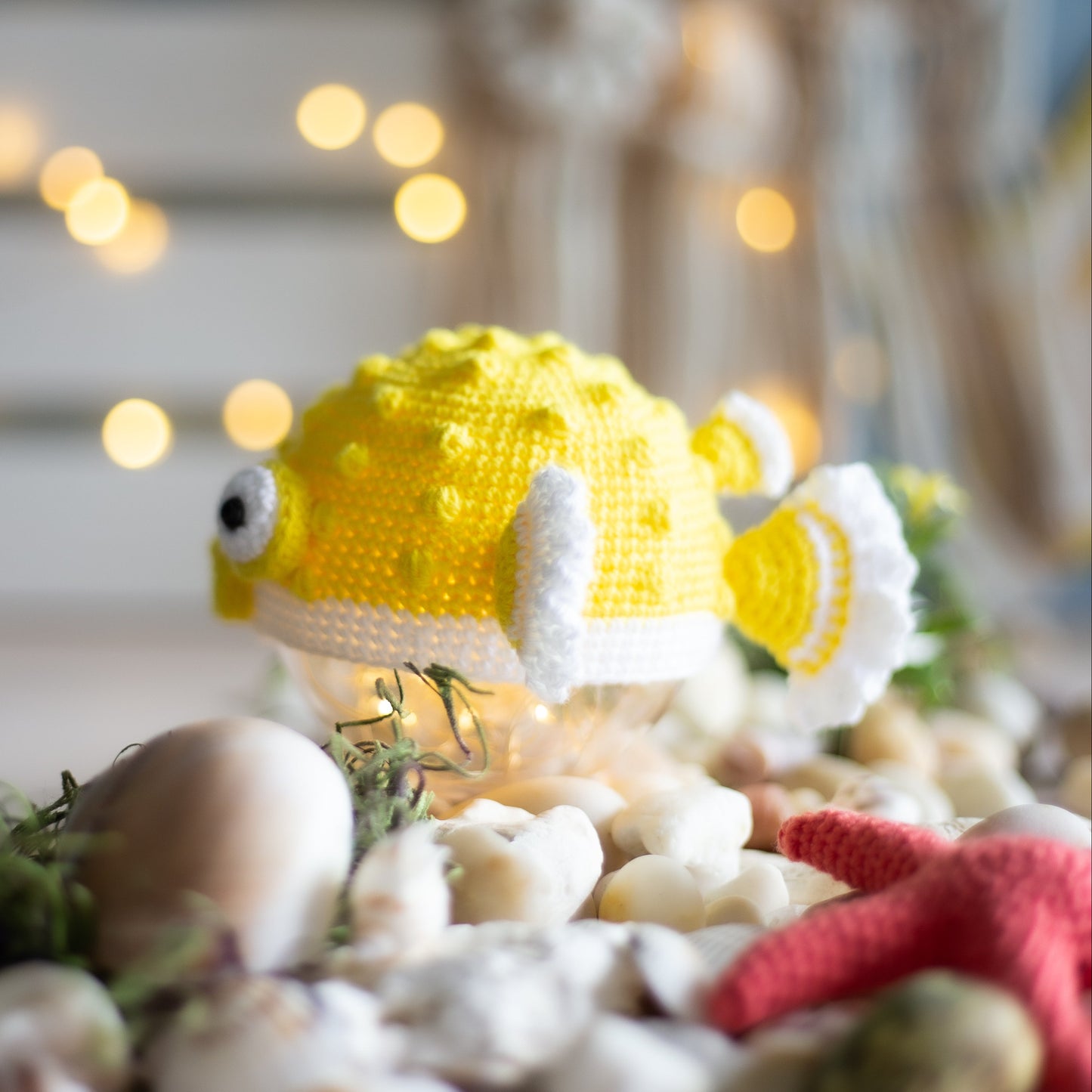 Amigurumi Crocher Pufferfish. Crochet pattern for Sea Creature Fish.