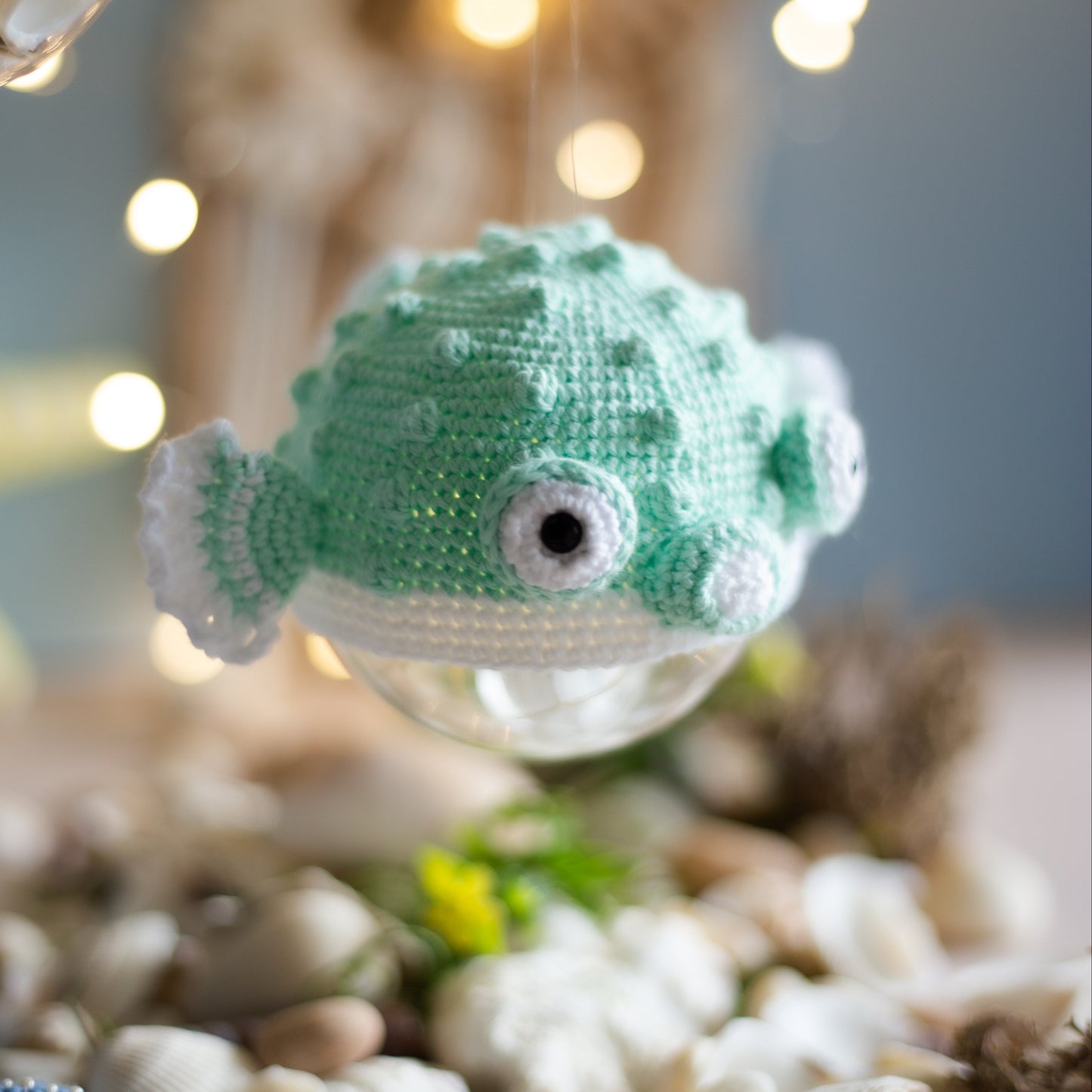 Amigurumi Crocher Pufferfish. Crochet pattern for Sea Creature Fish.
