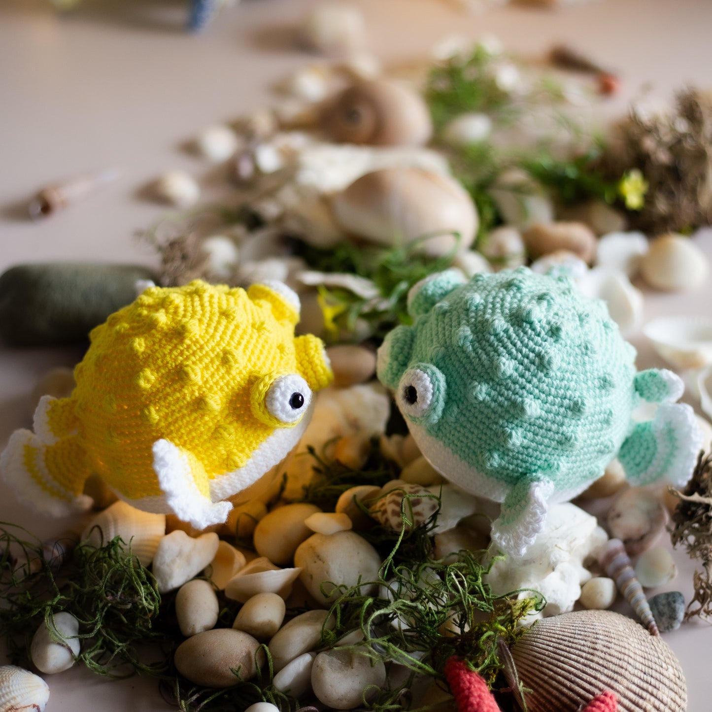 Amigurumi Crocher Pufferfish. Crochet pattern for Sea Creature Fish.