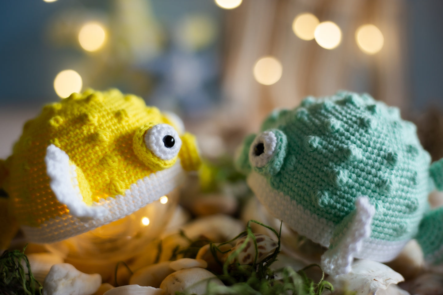 Amigurumi Crocher Pufferfish. Crochet pattern for Sea Creature Fish.