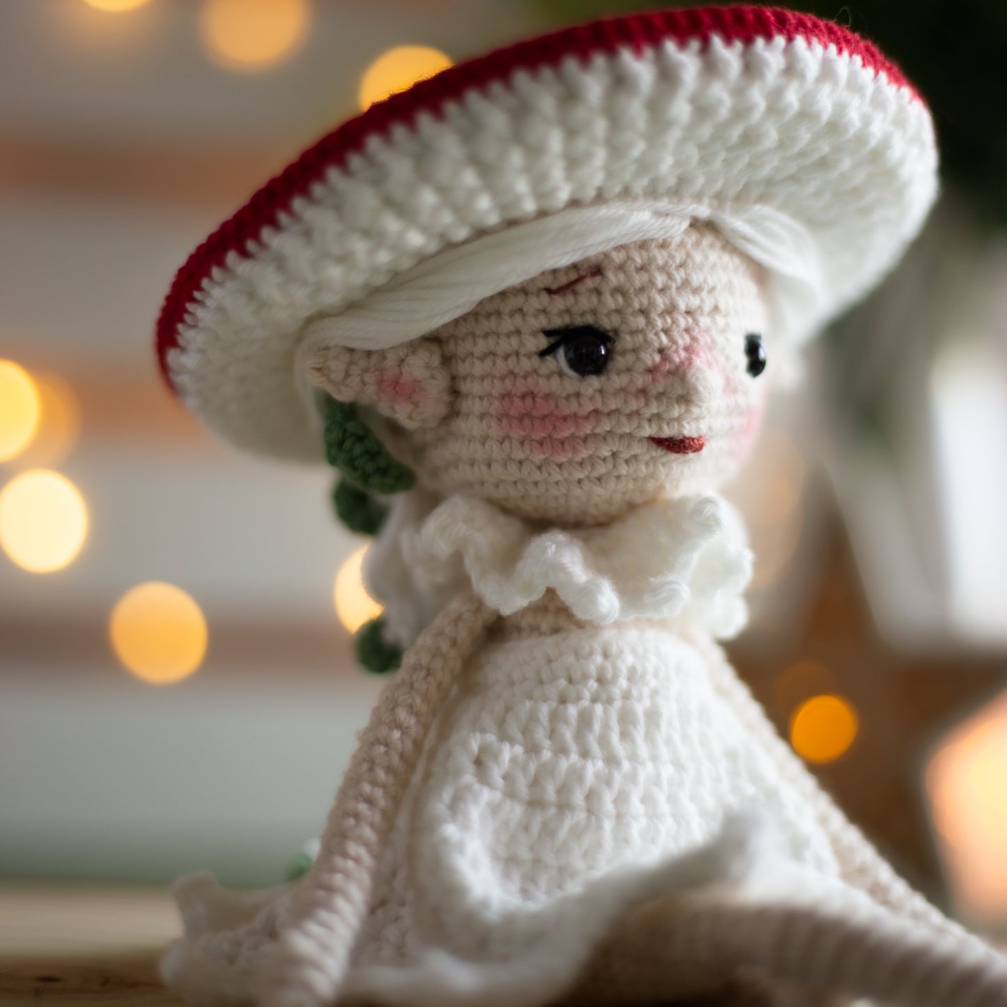 Amigurumi Crochet Elf. Crochet Pattern Amanita Mushroom.