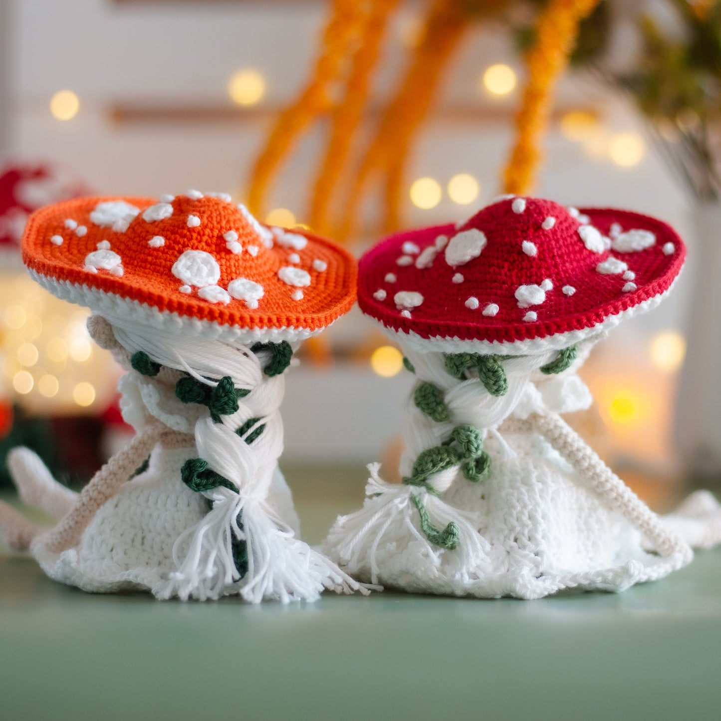 Amigurumi Crochet Elf. Crochet Pattern Amanita Mushroom.