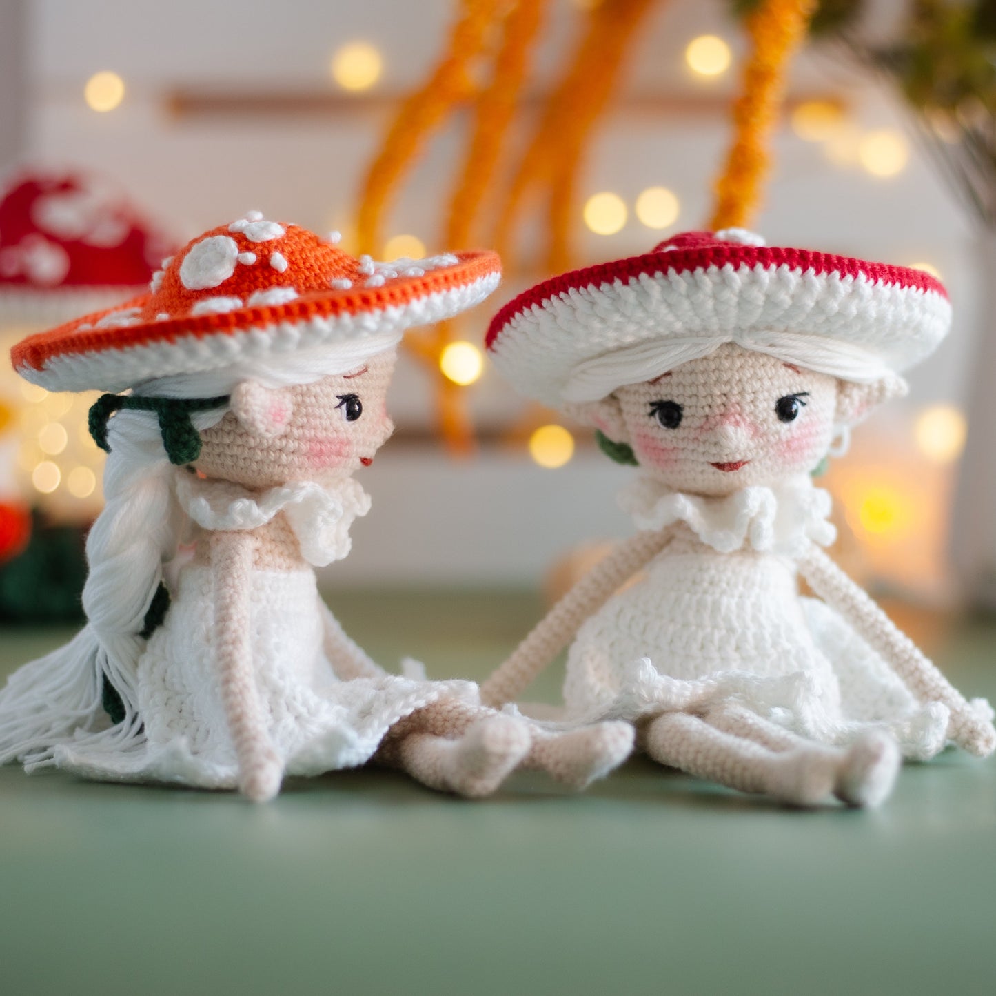 Amigurumi Crochet Elf. Crochet Pattern Amanita Mushroom.