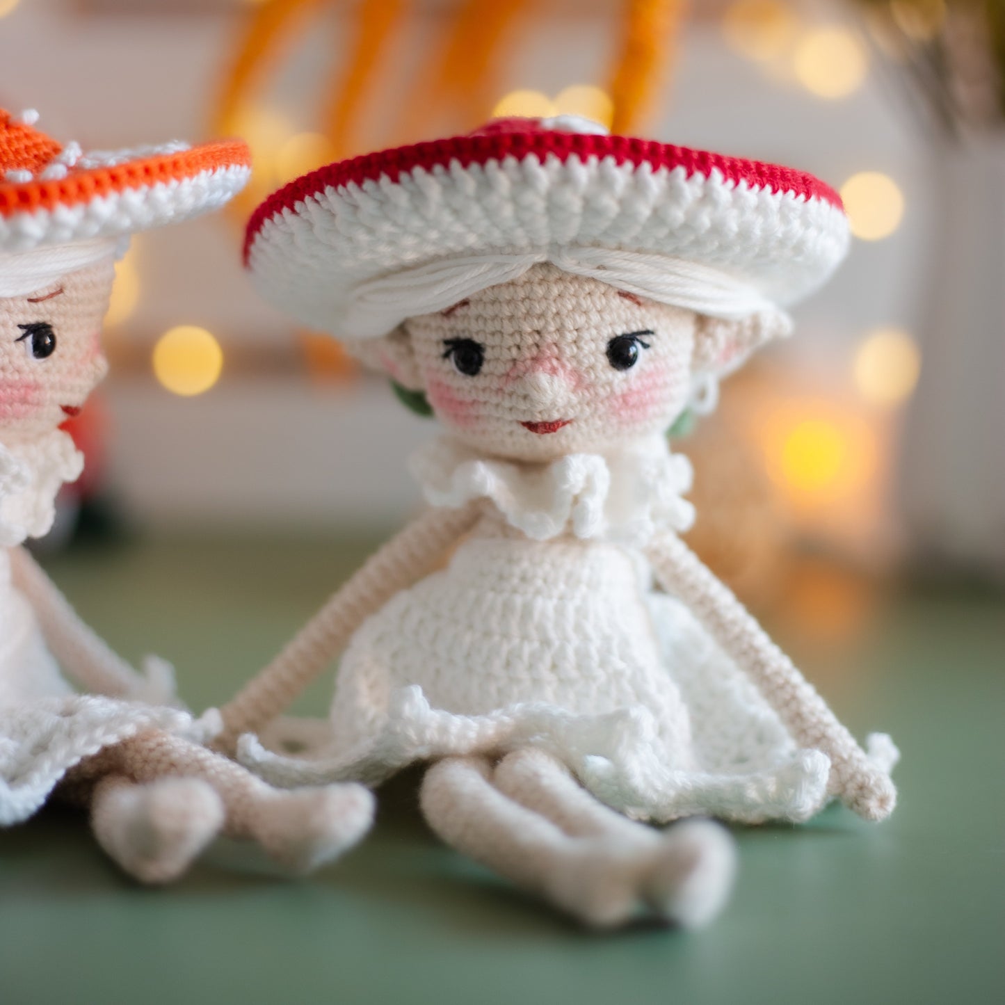 Amigurumi Crochet Elf. Crochet Pattern Amanita Mushroom.