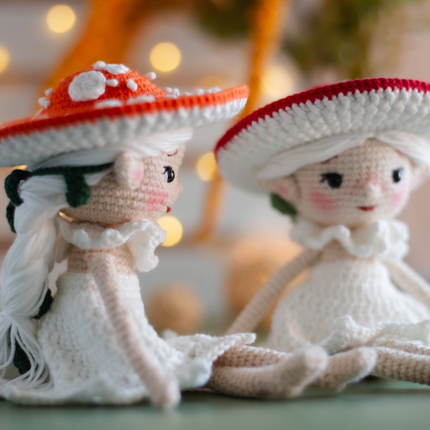 Amigurumi Crochet Elf. Crochet Pattern Amanita Mushroom.