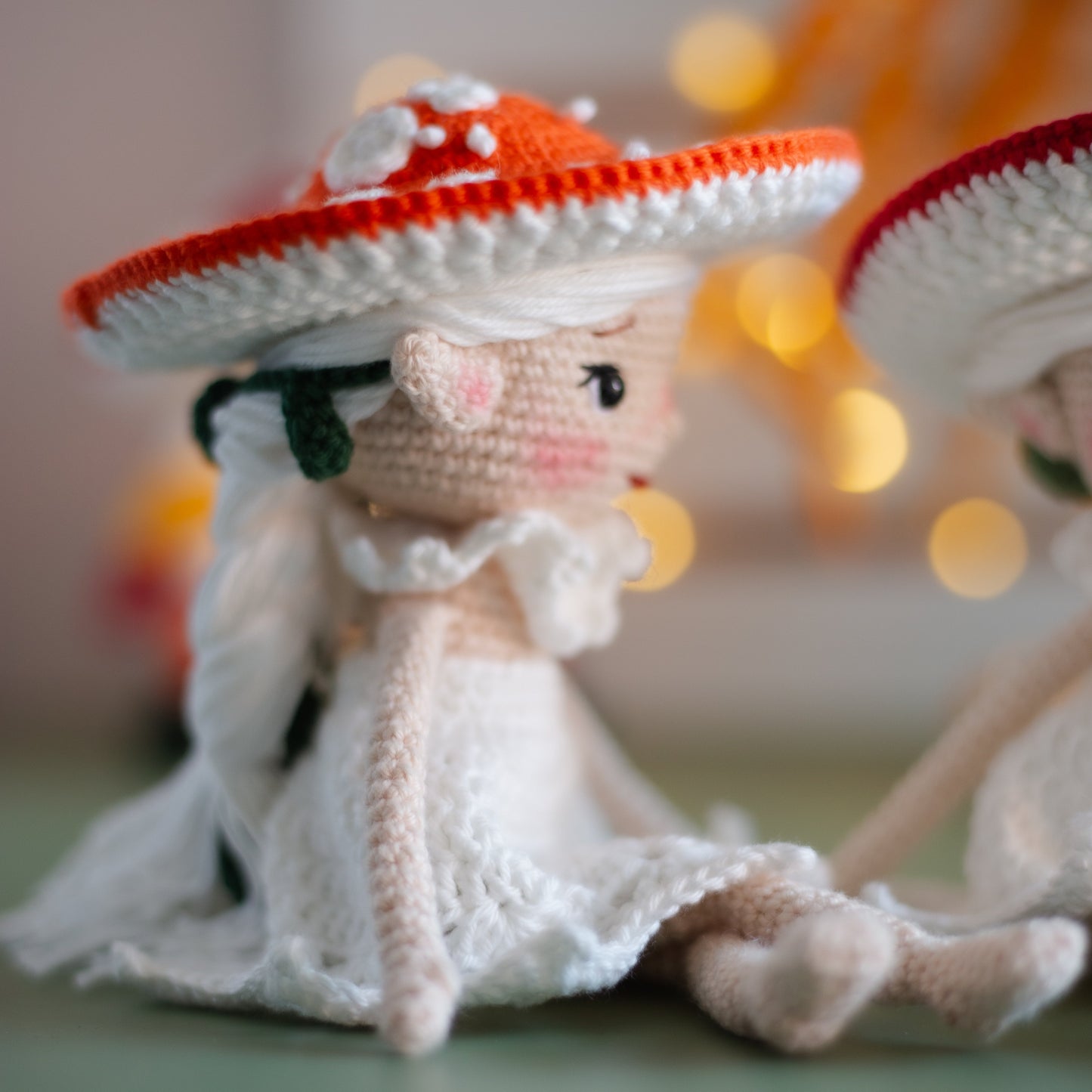 Amigurumi Crochet Elf. Crochet Pattern Amanita Mushroom.