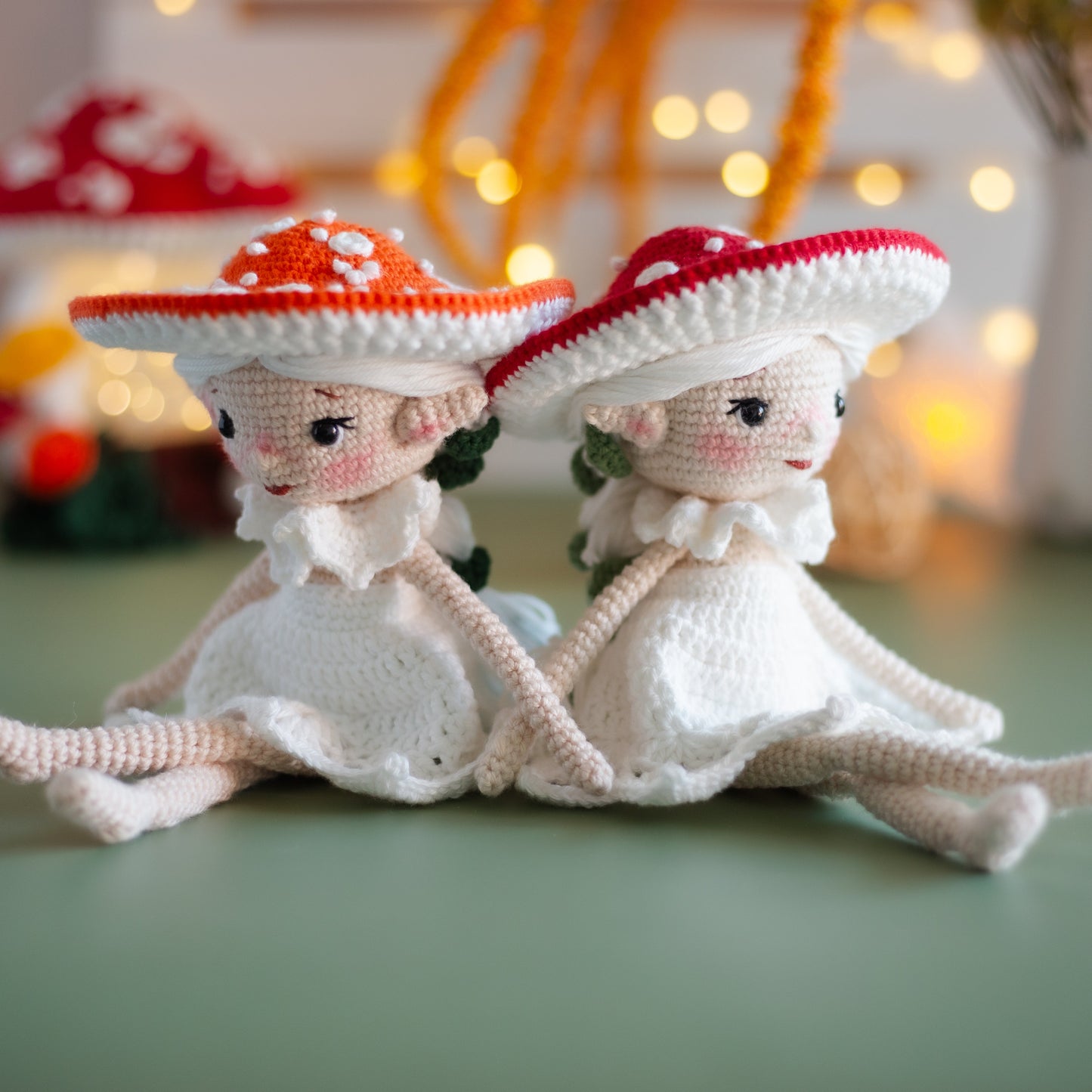 Amigurumi Crochet Elf. Crochet Pattern Amanita Mushroom.