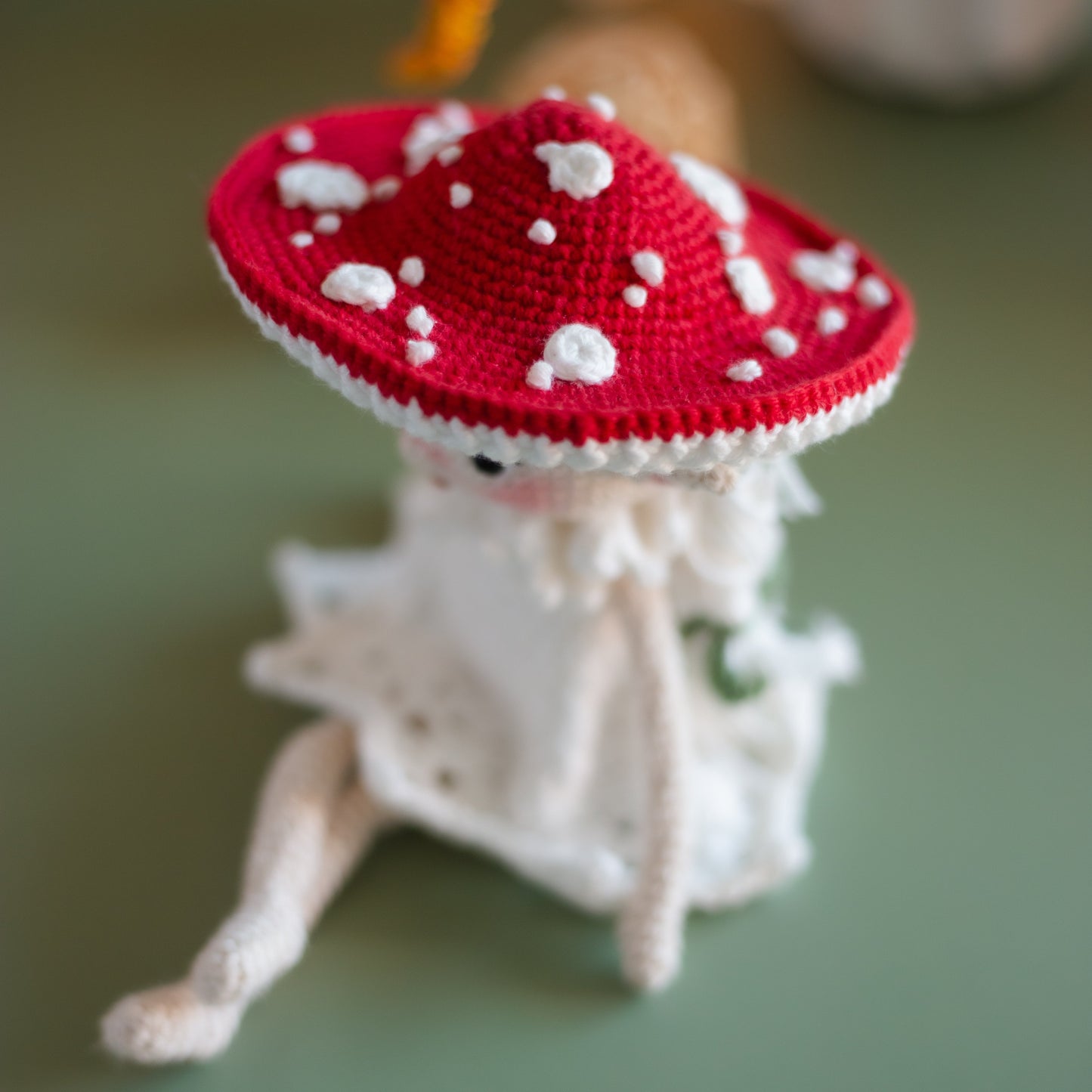 Amigurumi Crochet Elf. Crochet Pattern Amanita Mushroom.