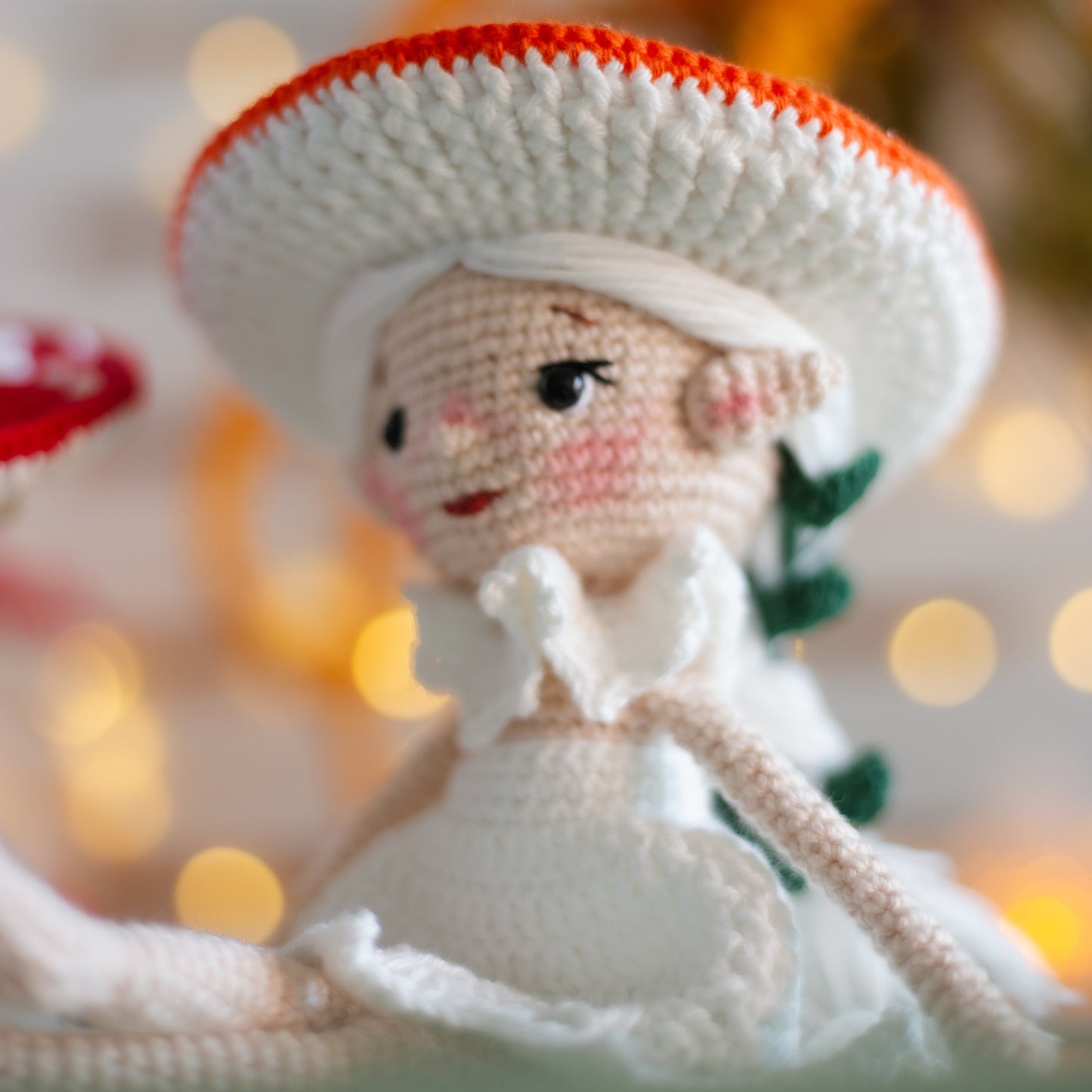 Amigurumi Crochet Elf. Crochet Pattern Amanita Mushroom.