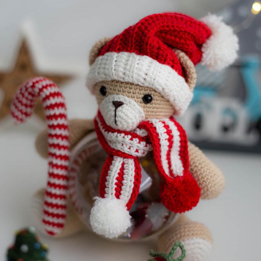 Amigurumi Crochet Christmas bear. Crochet Patteren in PDF