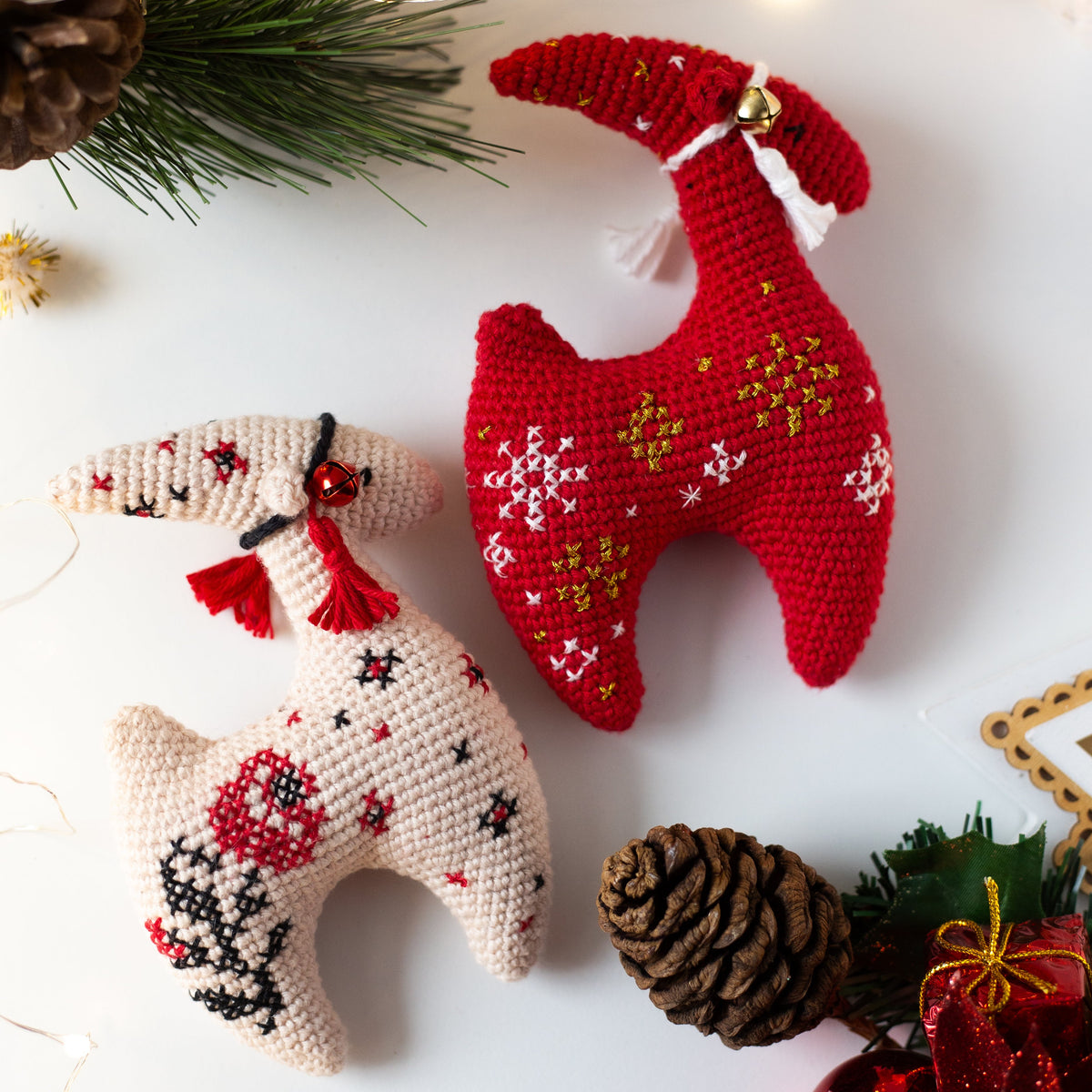 Crochet Goat - crochet Christmas ornament. Crochet pattern in PDF
