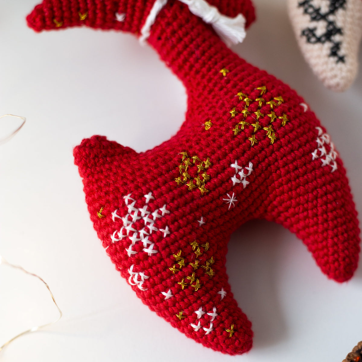 Crochet Goat - crochet Christmas ornament. Crochet pattern in PDF