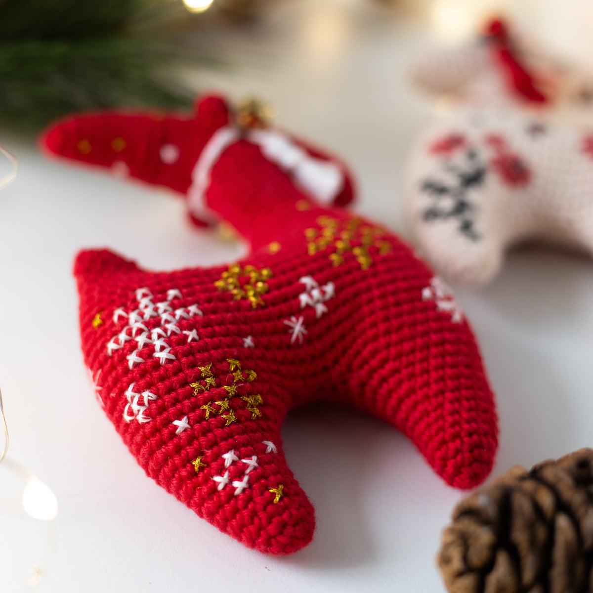 Crochet Goat - crochet Christmas ornament. Crochet pattern in PDF