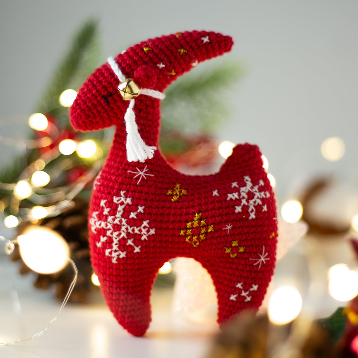 Crochet Goat - crochet Christmas ornament. Crochet pattern in PDF