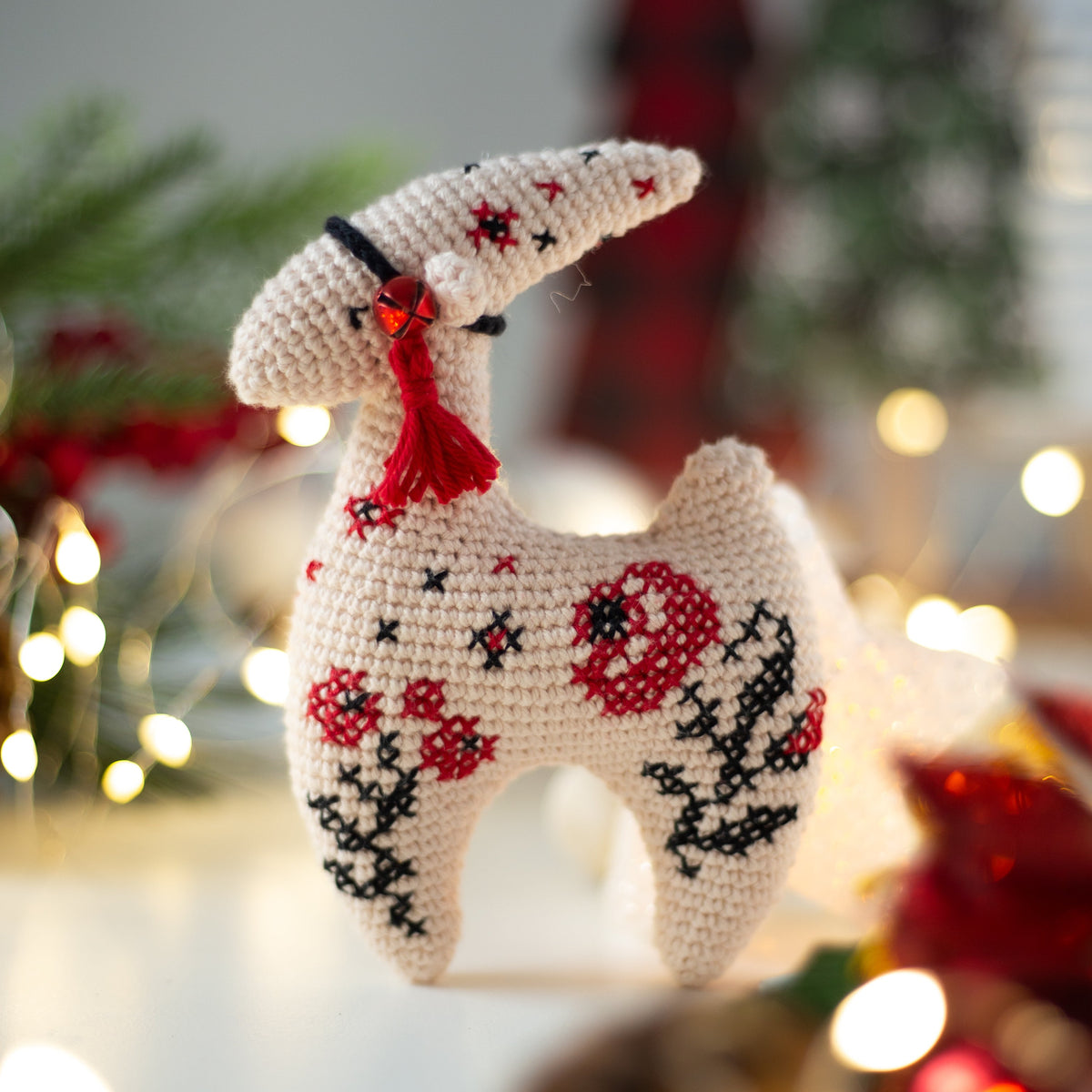 Crochet Goat - crochet Christmas ornament. Crochet pattern in PDF