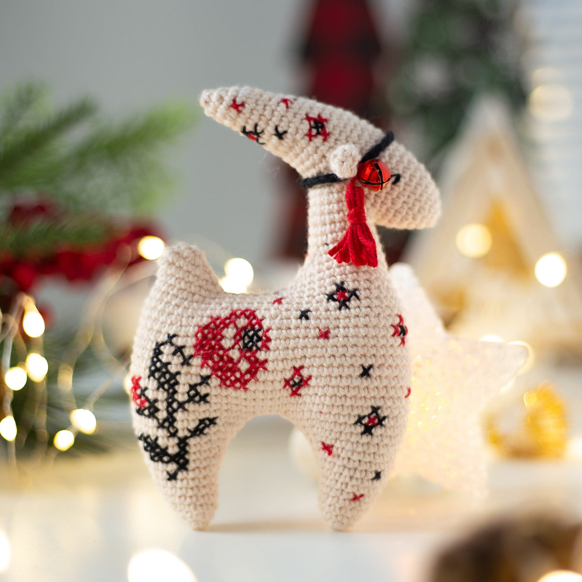 Crochet Goat - crochet Christmas ornament. Crochet pattern in PDF