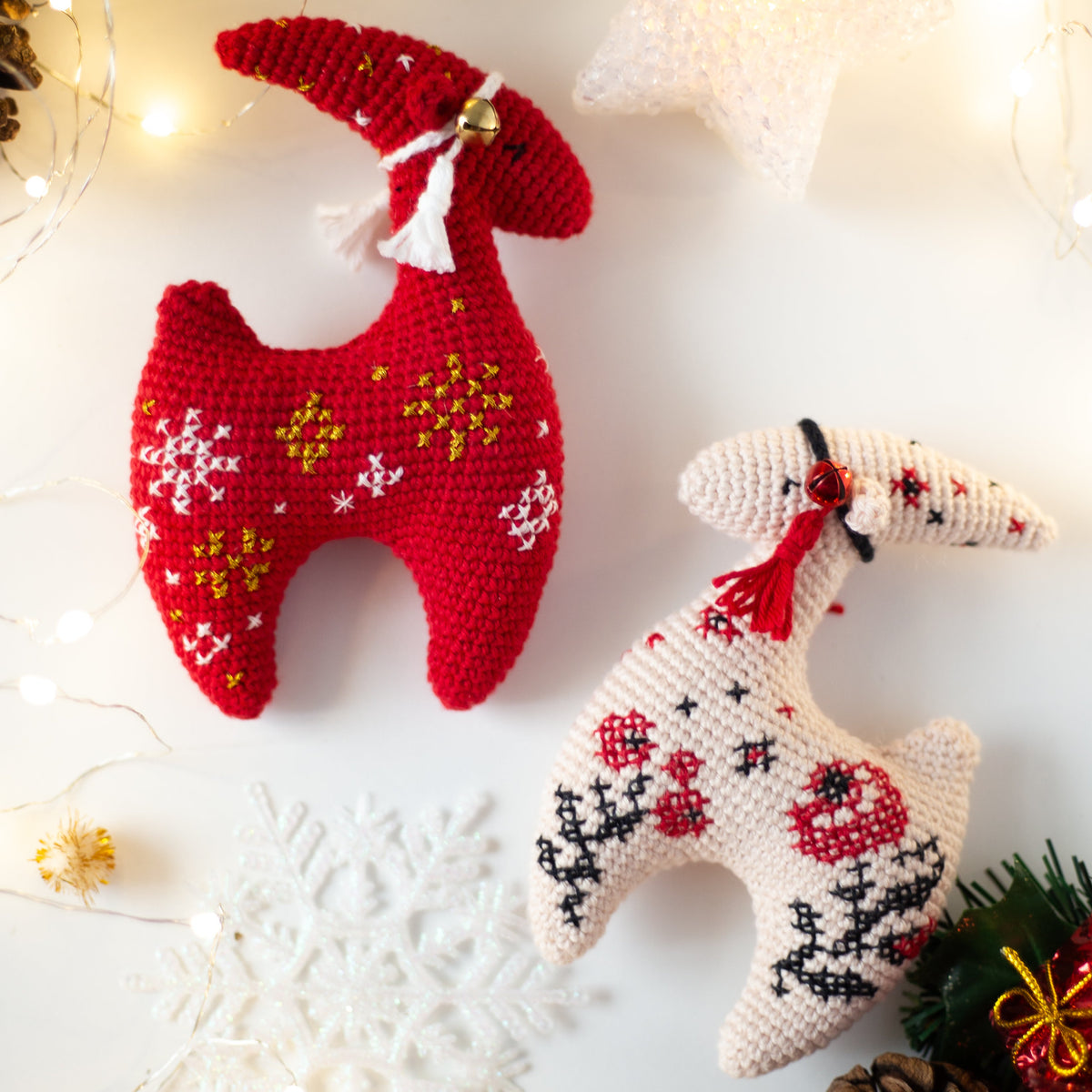 Crochet Goat - crochet Christmas ornament. Crochet pattern in PDF