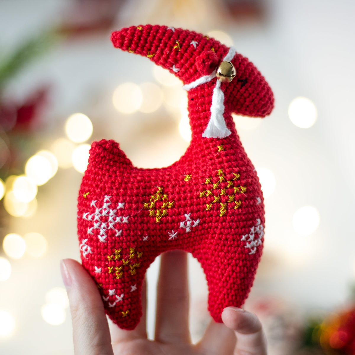 Crochet Goat - crochet Christmas ornament. Crochet pattern in PDF