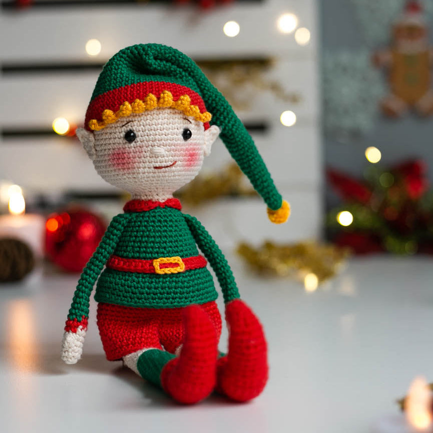 Amigurumi Crochet Christmas Elf. Crochet Pattern in PDF