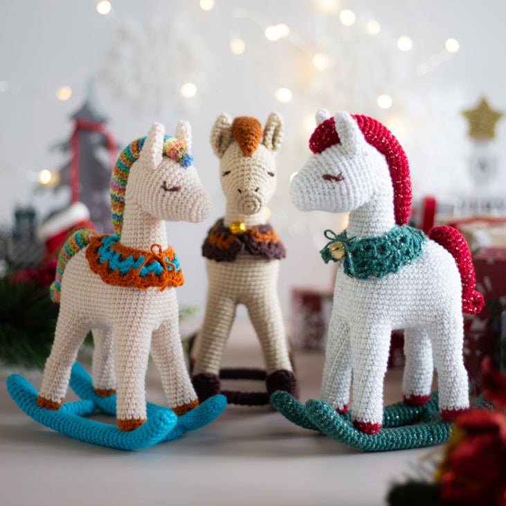 Amigurumi Crochet Rocking Horse. Crochet Pattern in PDF