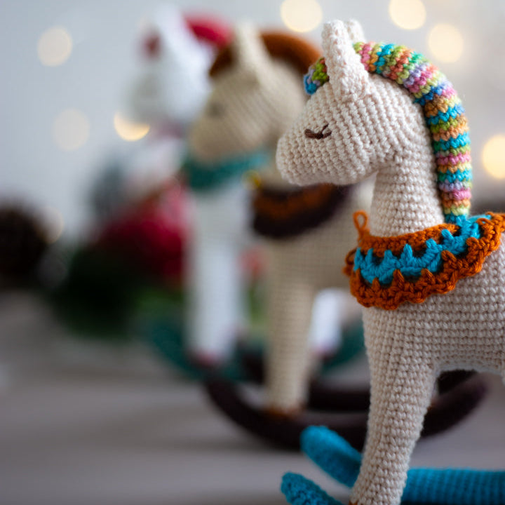 Amigurumi Crochet Rocking Horse. Crochet Pattern in PDF