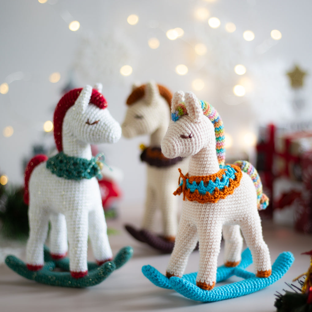 Amigurumi Crochet Rocking Horse. Crochet Pattern in PDF