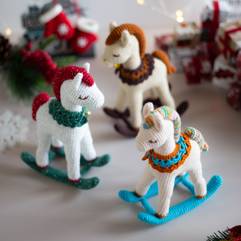 Amigurumi Crochet Rocking Horse. Crochet Pattern in PDF