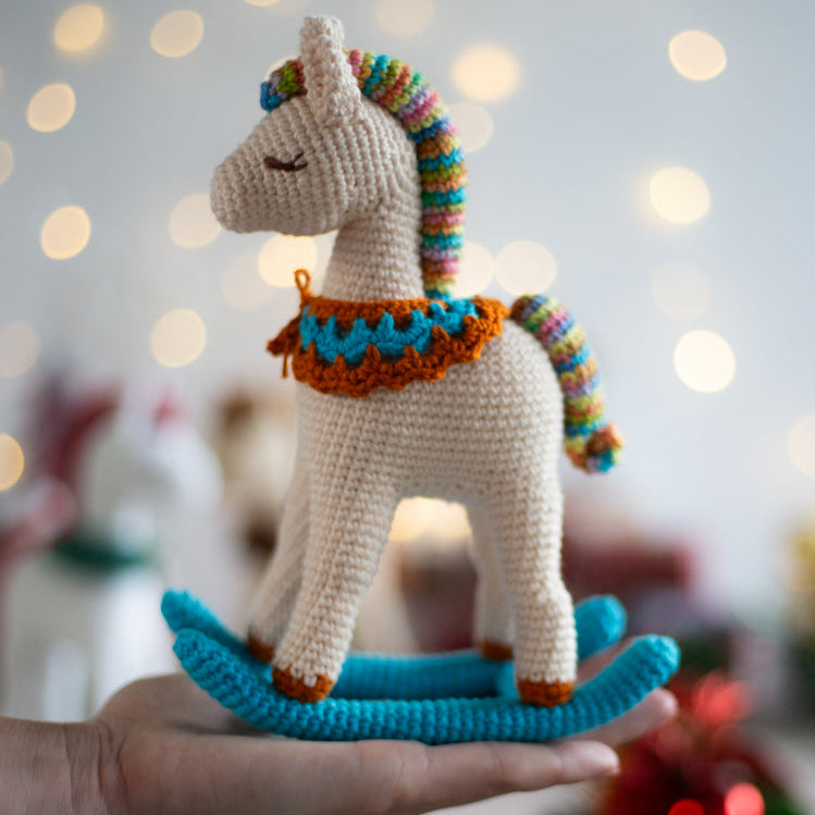 Amigurumi Crochet Rocking Horse. Crochet Pattern in PDF