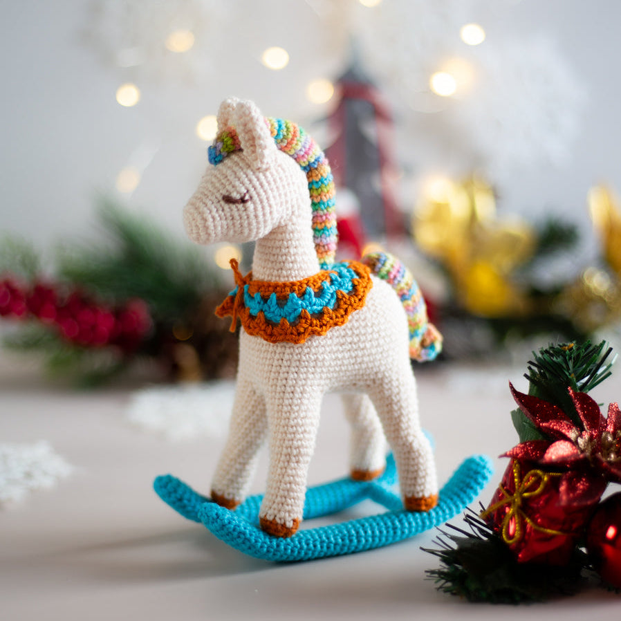 Amigurumi Crochet Rocking Horse. Crochet Pattern in PDF