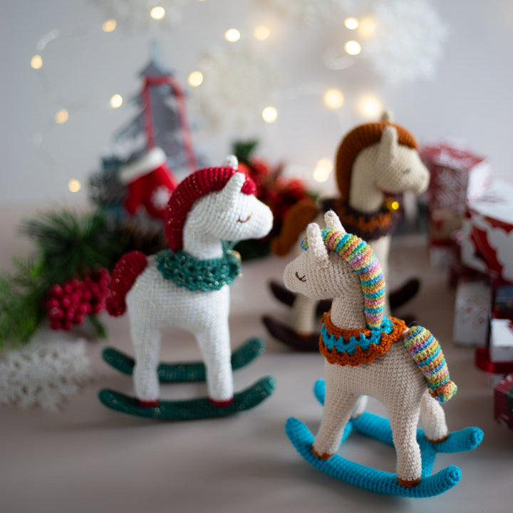 Amigurumi Crochet Rocking Horse. Crochet Pattern in PDF