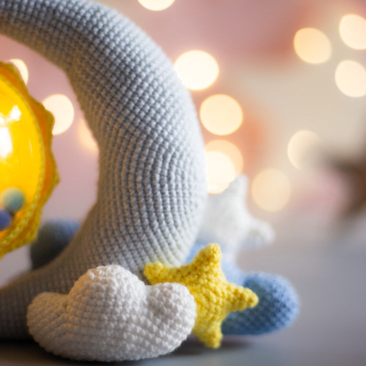Crochet pattern night light Moon and Sun. Original crochet home decor.