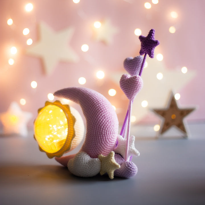 Crochet pattern night light Moon and Sun. Original crochet home decor.