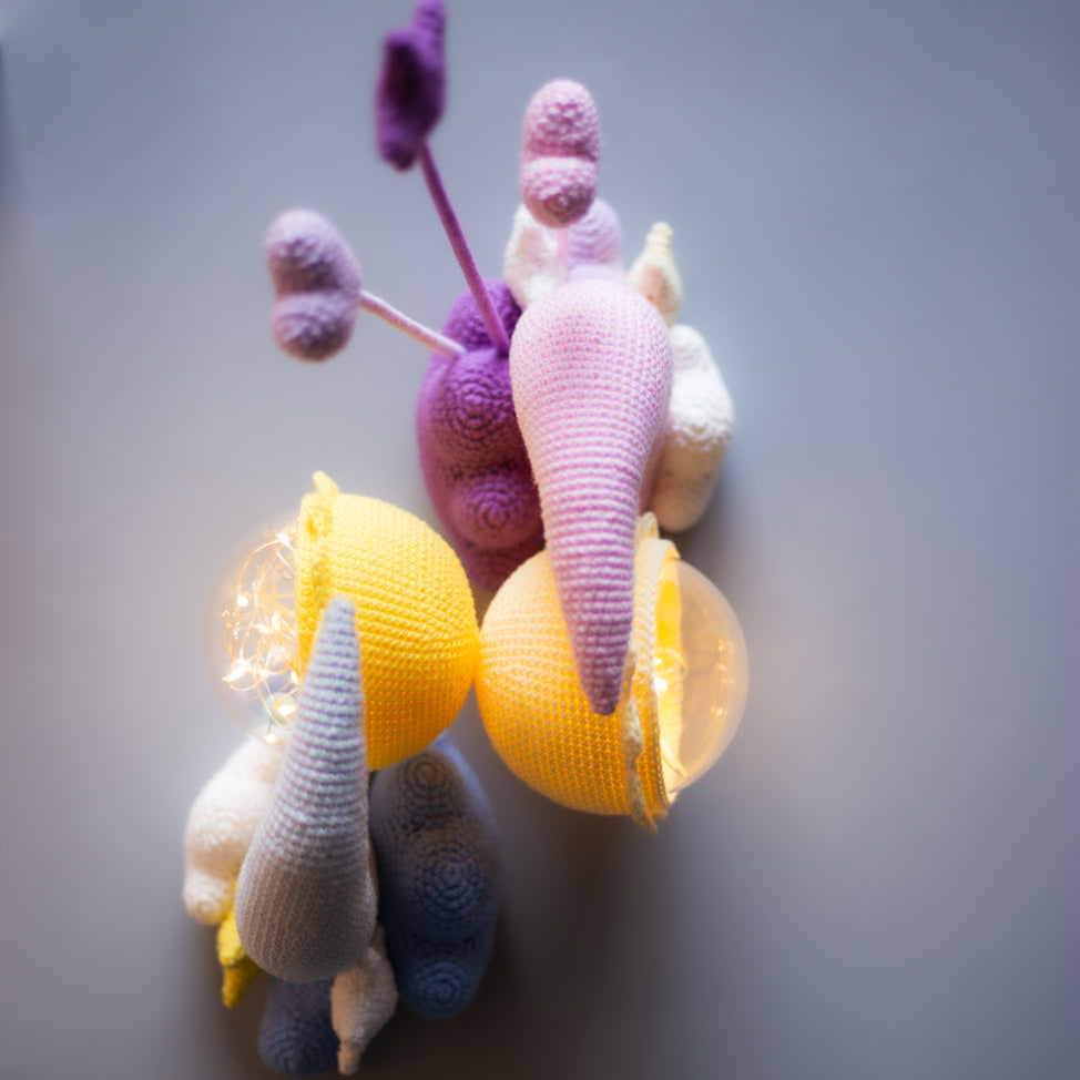 Crochet pattern night light Moon and Sun. Original crochet home decor.