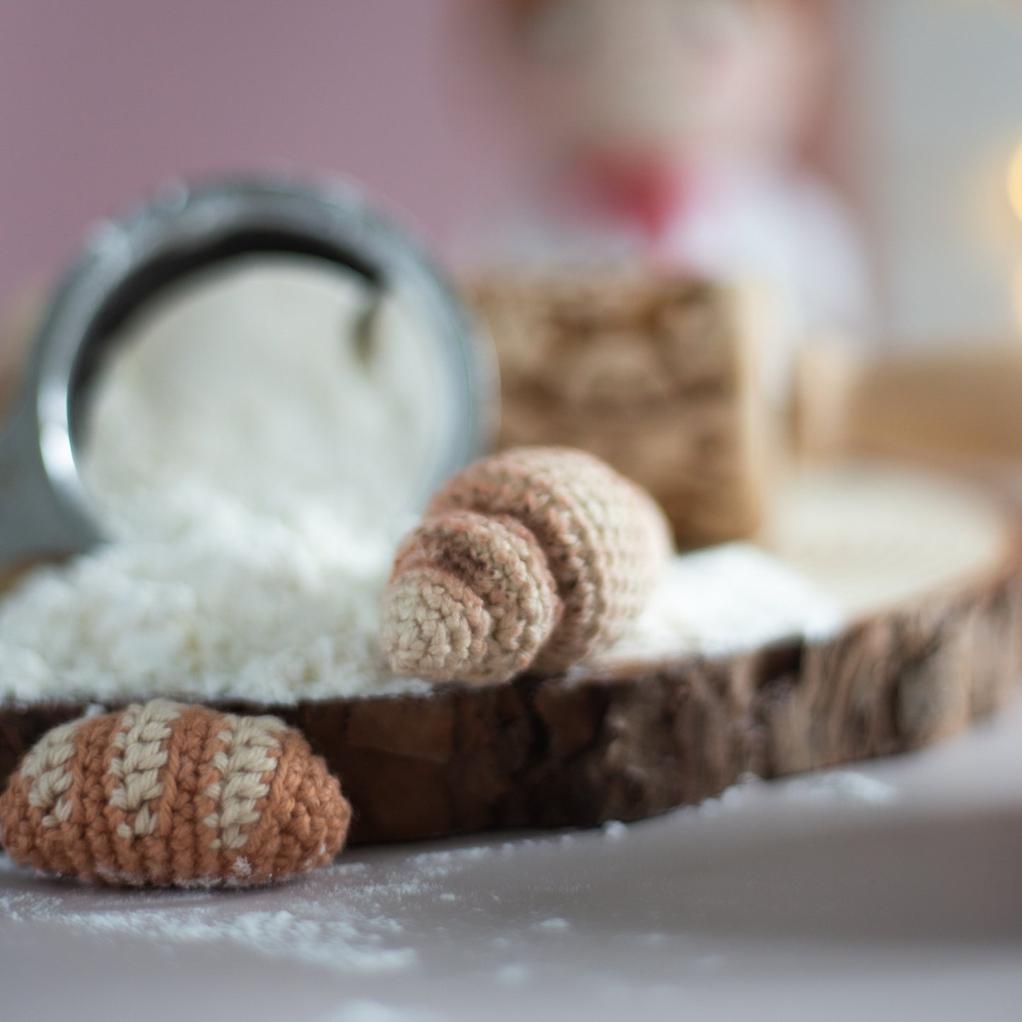 Amigurumi Baker with croissant and bread. Crochet pattern in PDF