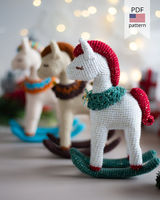 Amigurumi Crochet Rocking Horse. Crochet Pattern in PDF