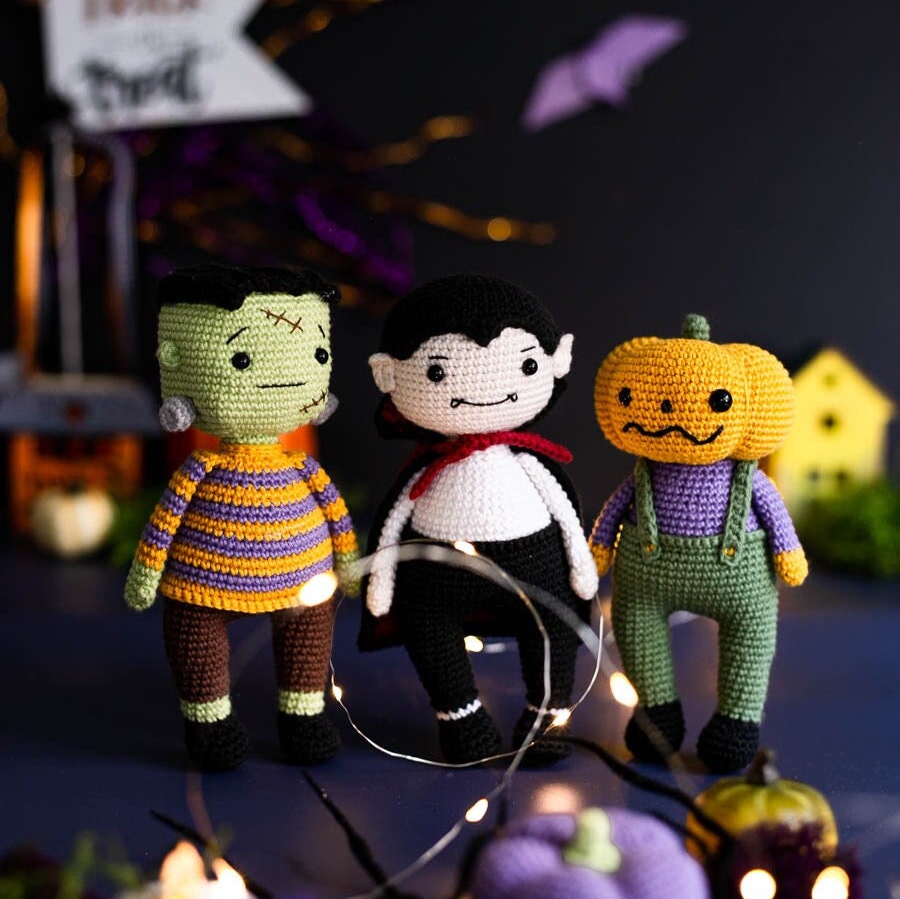 Amigurumi Crochet Halloween Dracula. Crochet Pattern in PDF