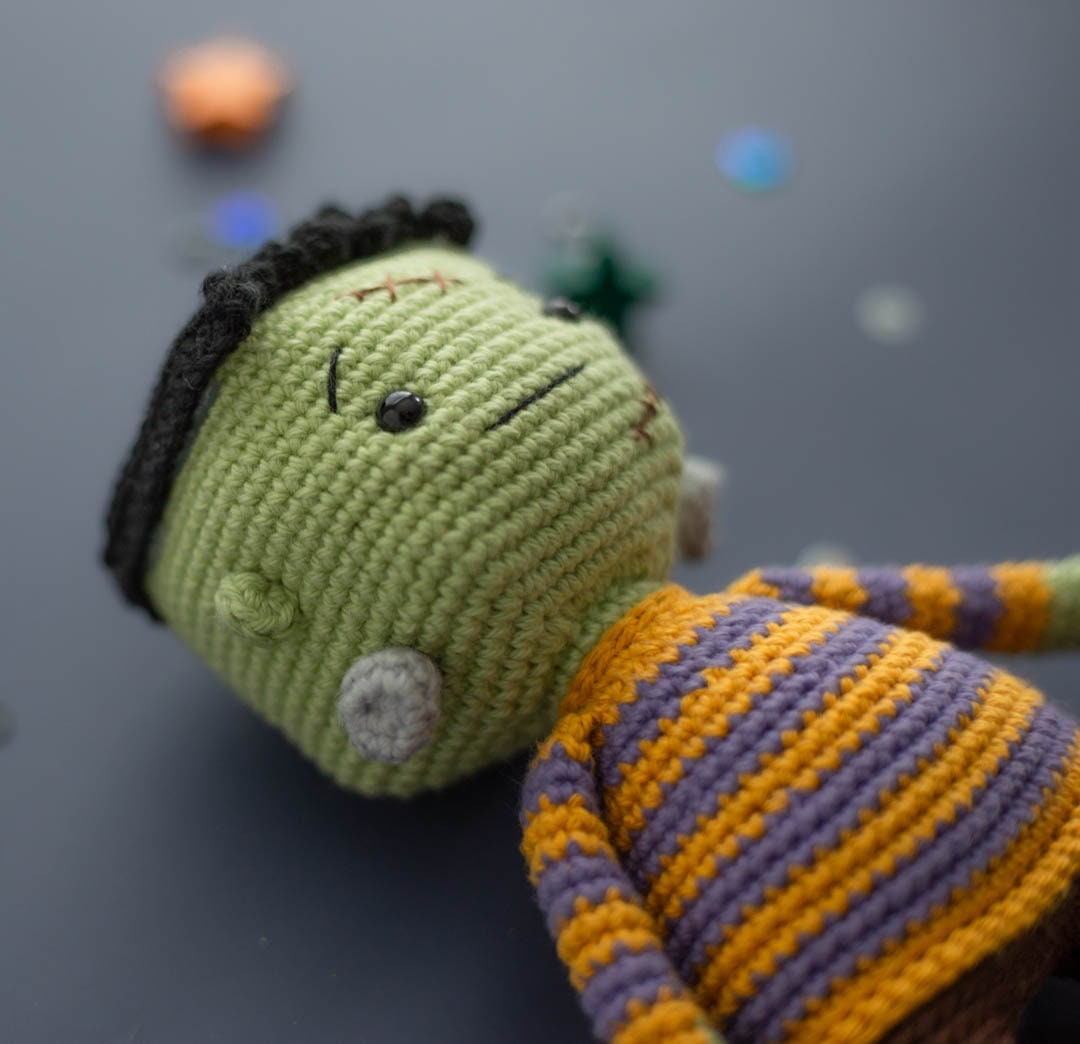 Amigurumi Crochet Halloween Frankenstein. Crochet Pattern in PDF
