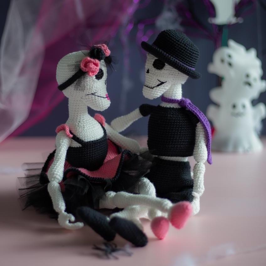 Amigurumi Crochet Halloween Skeletons. Crochet Patterns in PDF