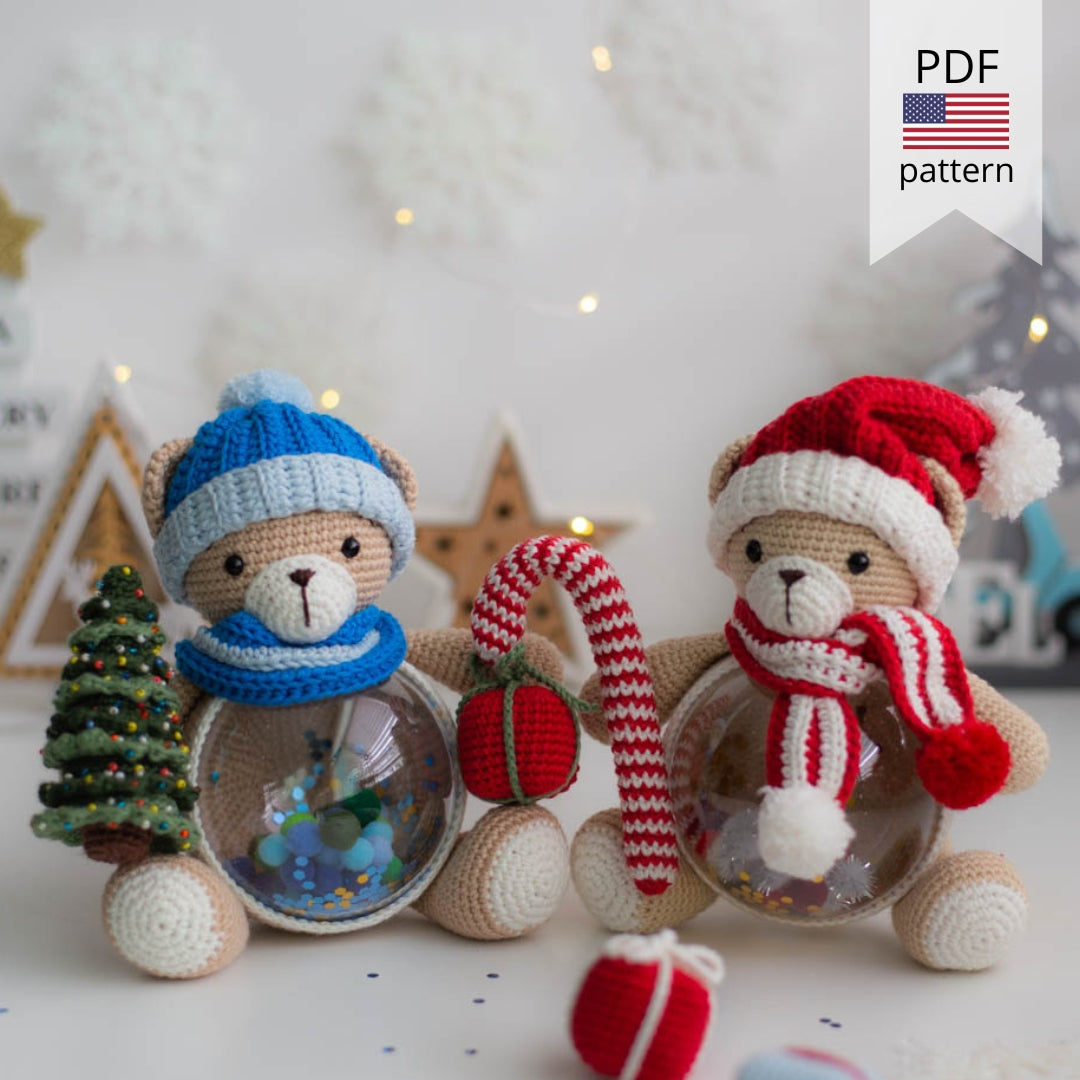 Amigurumi Crochet Christmas bear. Crochet Patteren in PDF