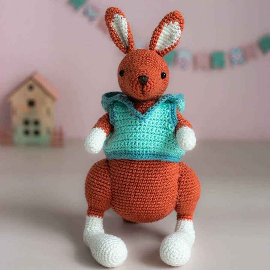Amigurumi Crochet Kangaroo. Crochet Pattern in PDF