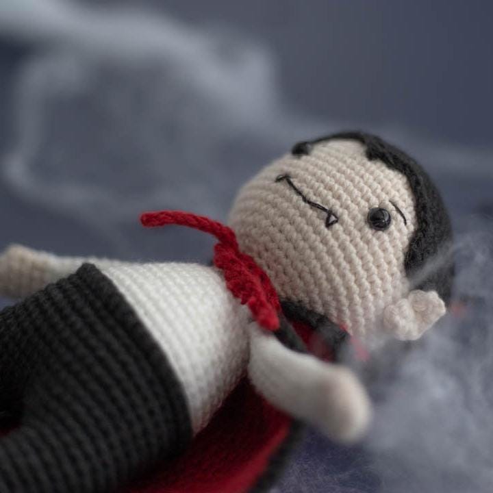 Amigurumi Crochet Halloween Dracula. Crochet Pattern in PDF