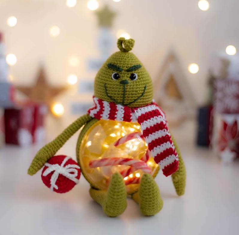 Amigurumi Crochet Christmas Grinch. Crochet Pattern in PDF