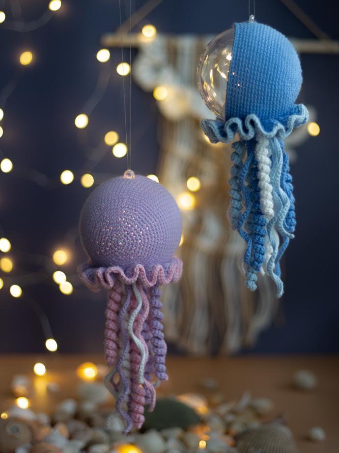 Amigurumi Crochet Jellyfish. Crochet Night Light. Crochet Pattern in PDF