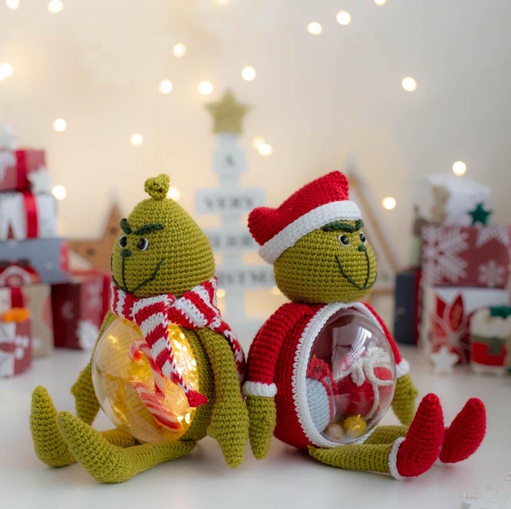 Amigurumi Crochet Christmas Grinch. Crochet Pattern in PDF